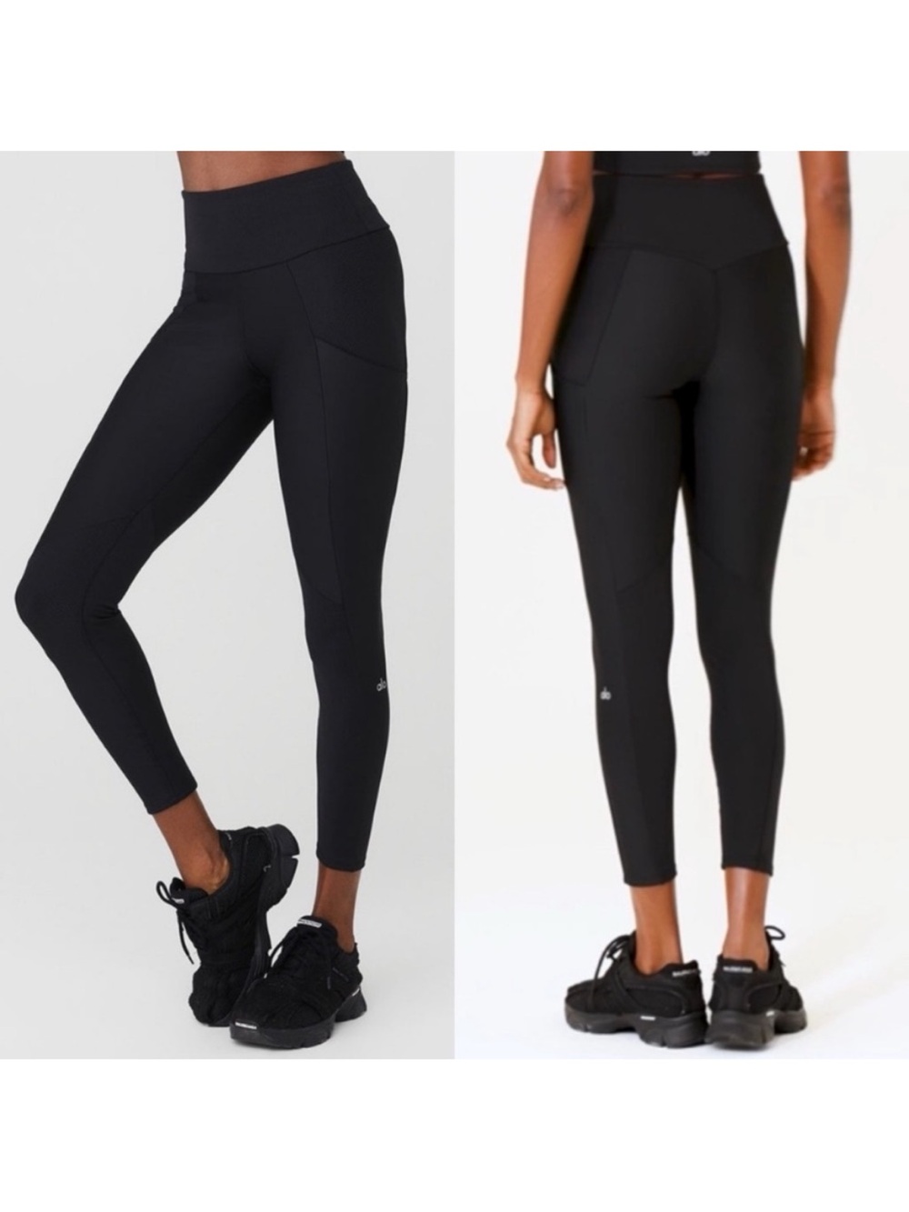 Alo Yoga Ribbed Airlift High Waist 7/8 Enchanted Legging Women's Small Black